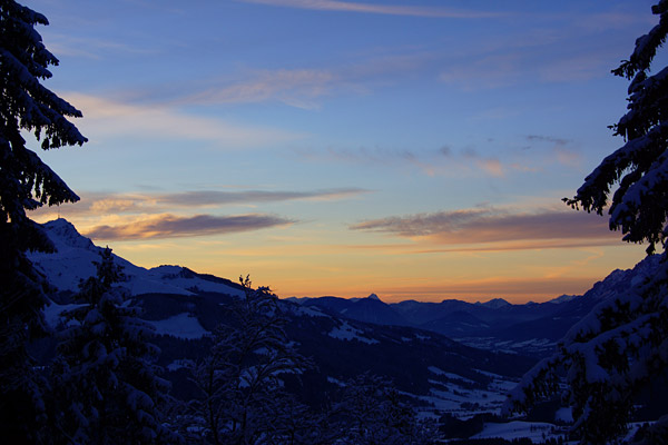 Sonnenuntergang über Kitzbühl